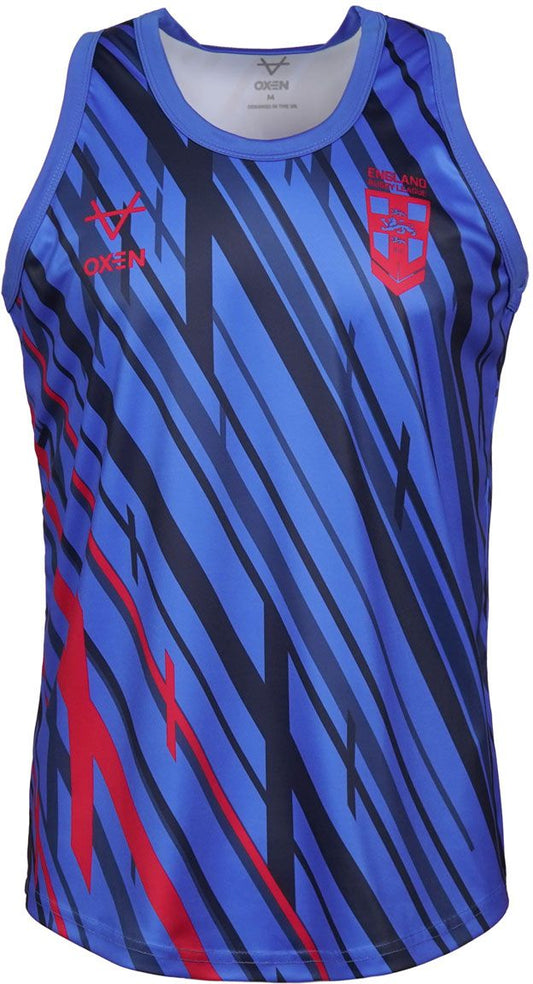 England 2026 Rugby League World Cup Mens Navy Warm Up Singlet
