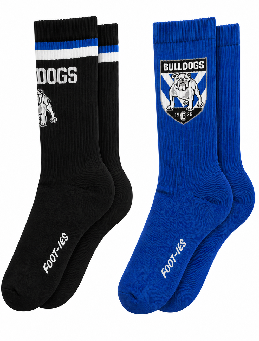 Canterbury Bulldogs NRL Adults Sports Crew 2 Pack Socks