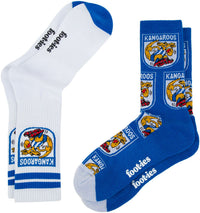 North Melbourne Kangaroos 2026 AFL Mens 8-13 Retro Sneaker Sock 2 Pack