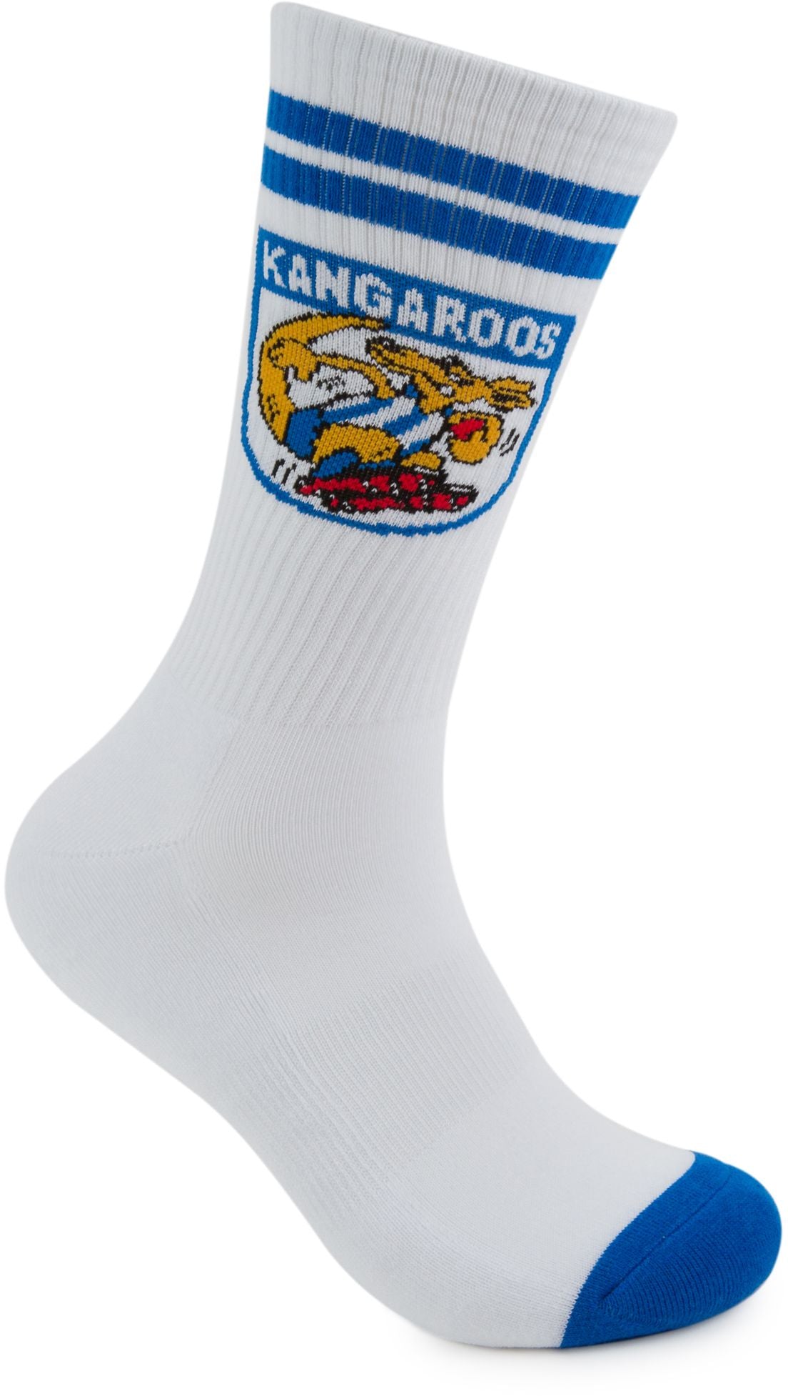 North Melbourne Kangaroos 2026 AFL Mens 8-13 Retro Sneaker Sock 2 Pack