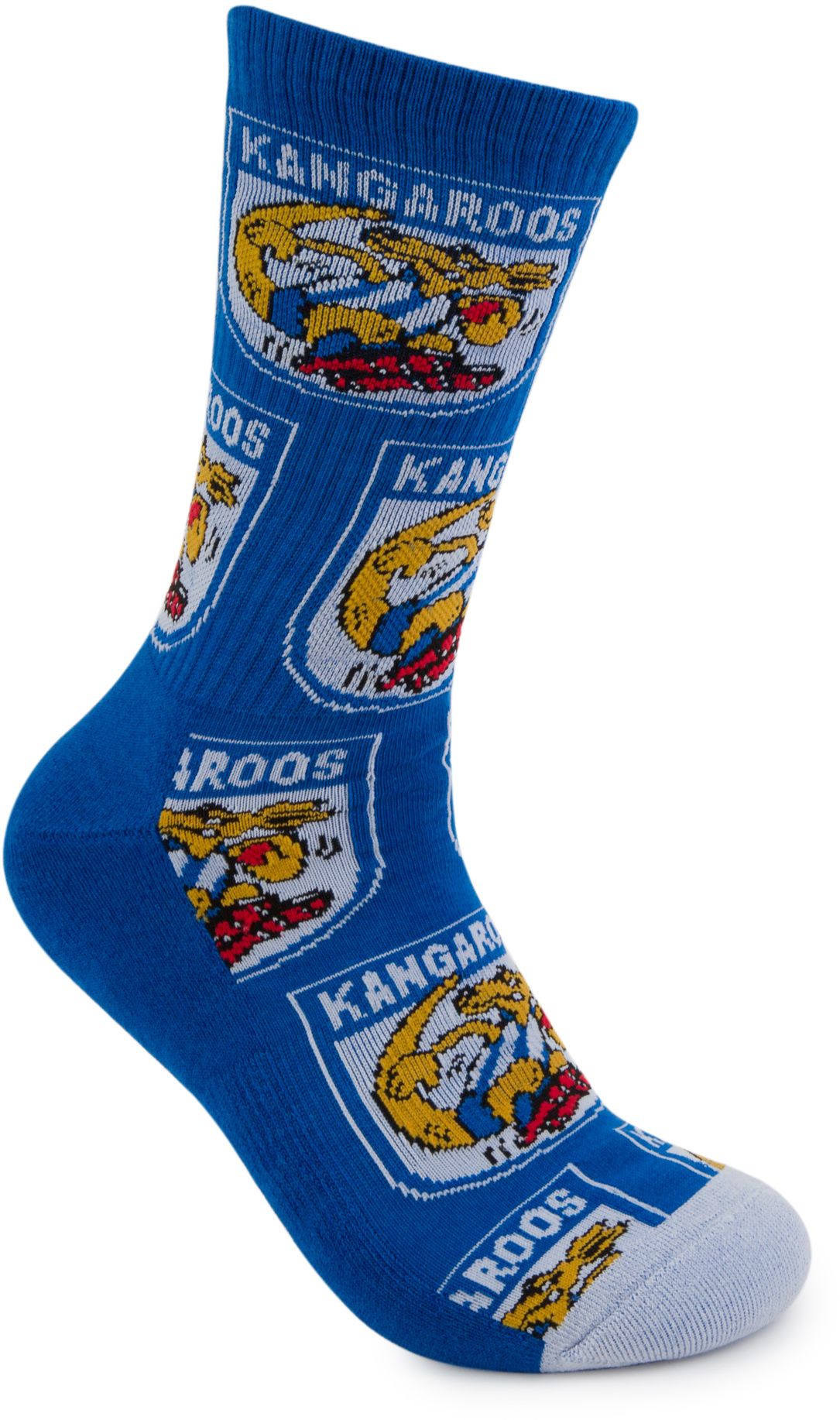 North Melbourne Kangaroos 2026 AFL Mens 8-13 Retro Sneaker Sock 2 Pack