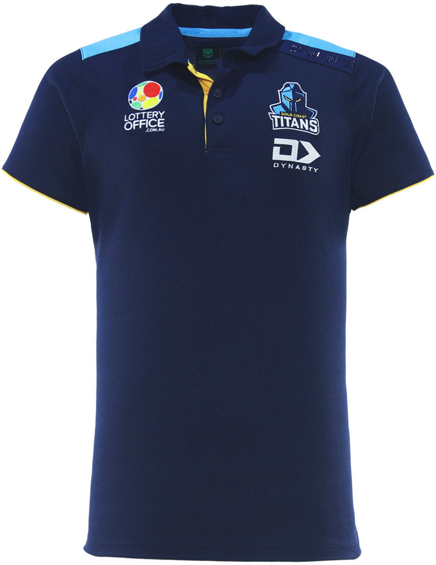 Gold Coast Titans 2026 NRL Mens Navy Media Polo Shirt *PRESALE*