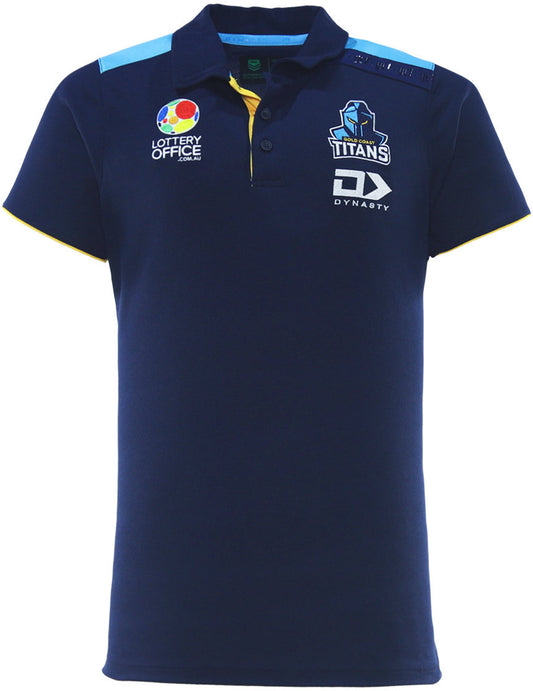 Gold Coast Titans 2026 NRL Mens Navy Media Polo Shirt *PRESALE*