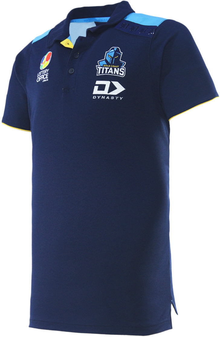 Gold Coast Titans 2026 NRL Mens Navy Media Polo Shirt *PRESALE*