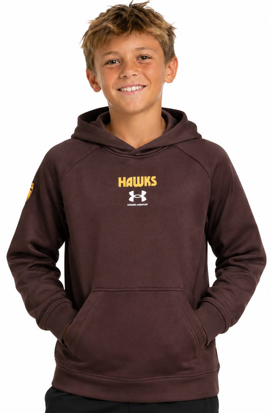 Hawthorn Hawks 2026 AFL Kids Brown Pullover Hoodie