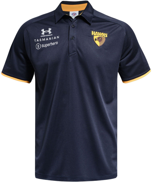 Hawthorn Hawks 2026 AFL Mens Navy Media Polo Shirt