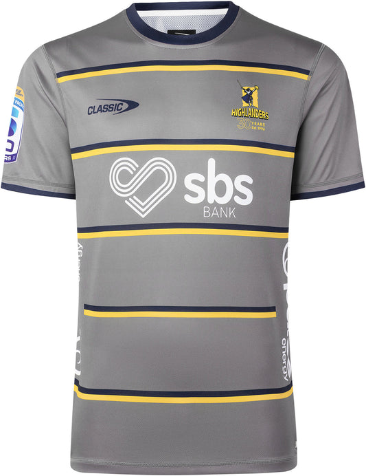 Otago Highlanders 2026 Rugby Union Mens Grey Training Shirt