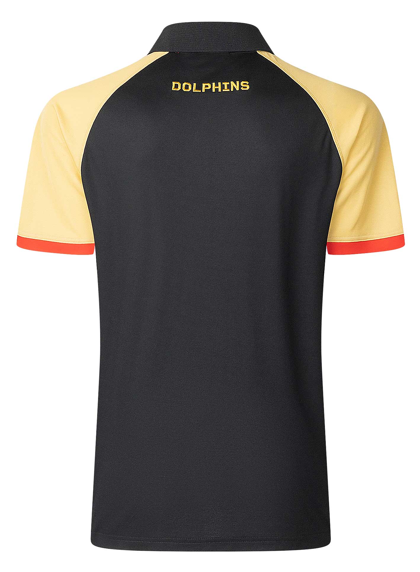 Dolphins 2025 NRL Ladies Black Players Polo Shirt