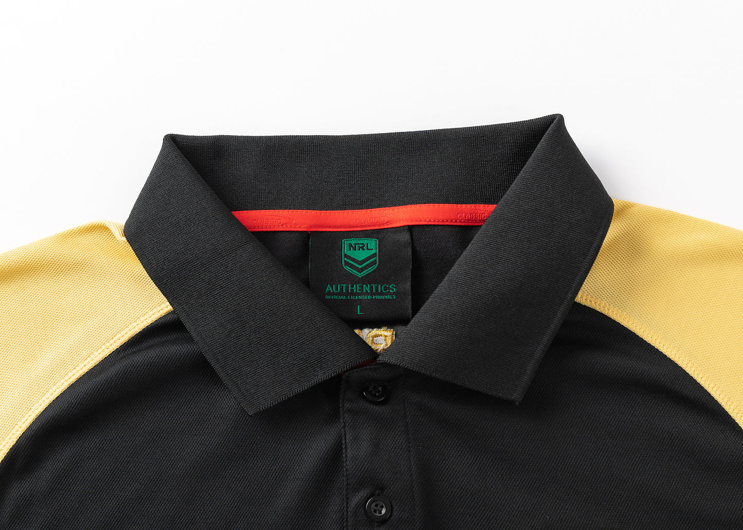 Dolphins 2025 NRL Ladies Black Players Polo Shirt