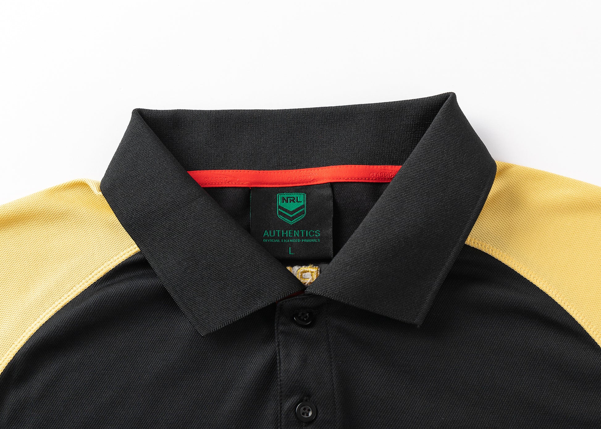 Dolphins 2025 NRL Ladies Black Players Polo Shirt