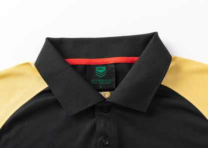 Dolphins 2025 NRL Ladies Black Players Polo Shirt