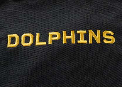 Dolphins 2025 NRL Ladies Black Players Polo Shirt