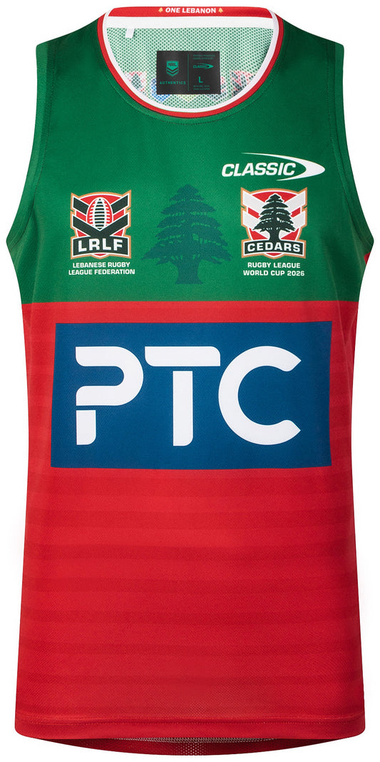 Lebanon 2026 RLWC Mens Red Training Singlet