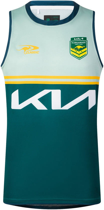 Australian Kangaroos 2026 RLWC Mens Sage Training Singlet