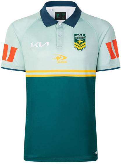 Australian Kangaroos 2026 RLWC Mens Sage Team Polo Shirt