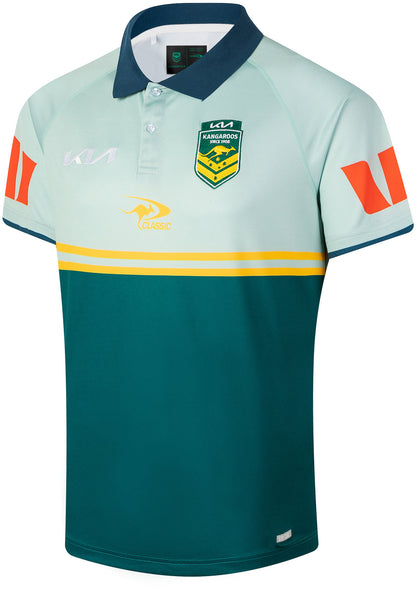 Australian Kangaroos 2026 RLWC Mens Sage Team Polo Shirt