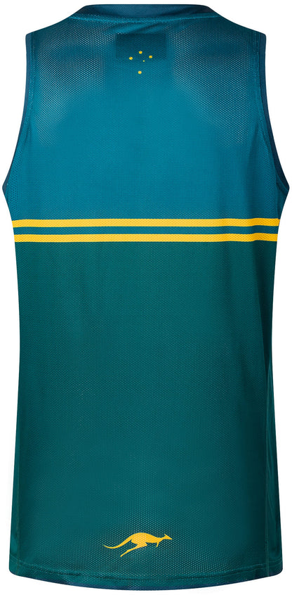 Australian Kangaroos 2026 RLWC Mens Dark Green Training Singlet