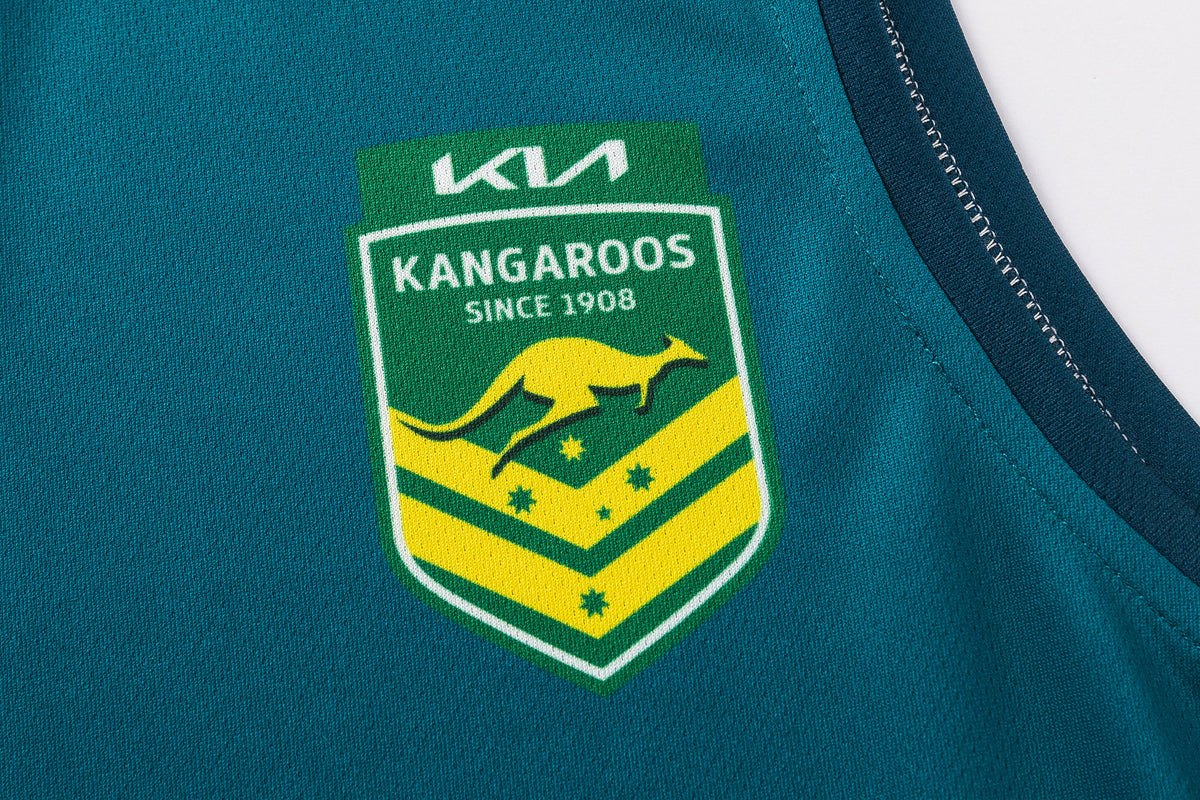 Australian Kangaroos 2026 RLWC Mens Dark Green Training Singlet