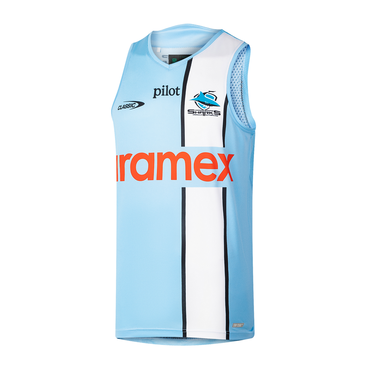 Cronulla Sharks 2026 NRL Kids Sky Training Singlet