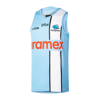 Cronulla Sharks 2026 NRL Kids Sky Training Singlet