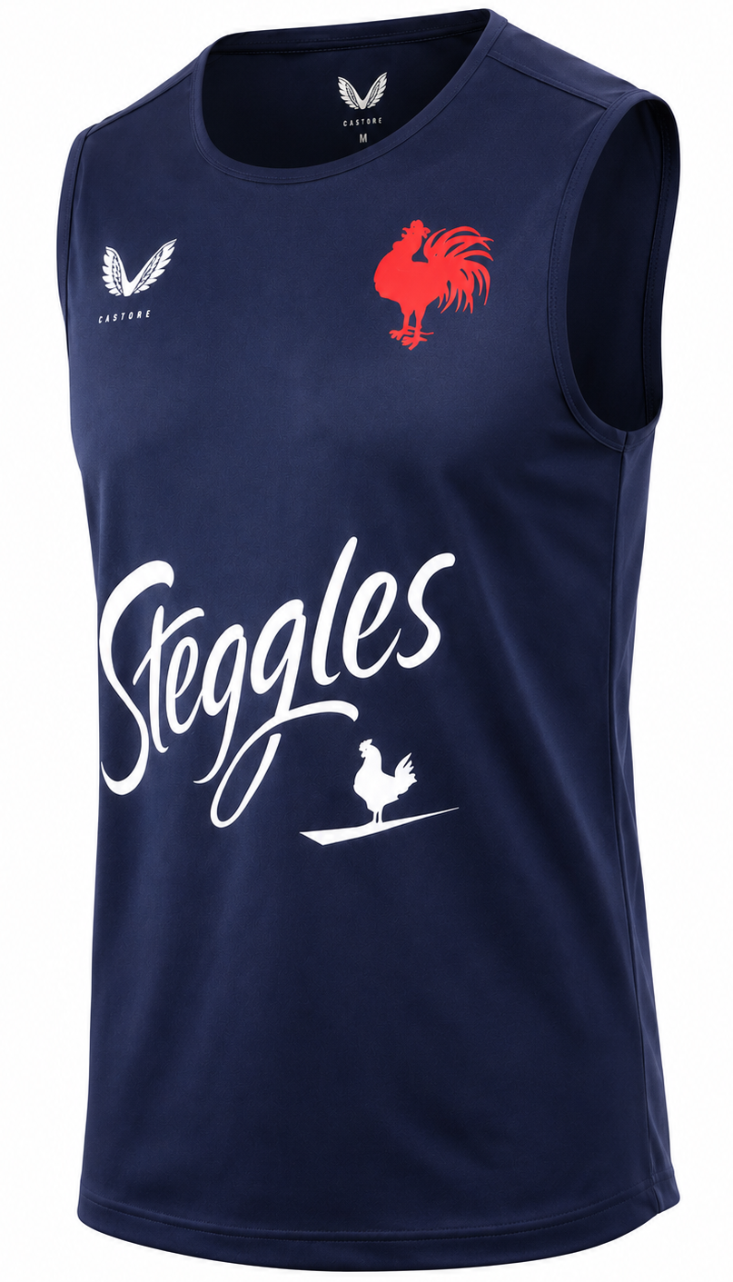 Sydney Roosters NRL Mens Navy Training Singlet