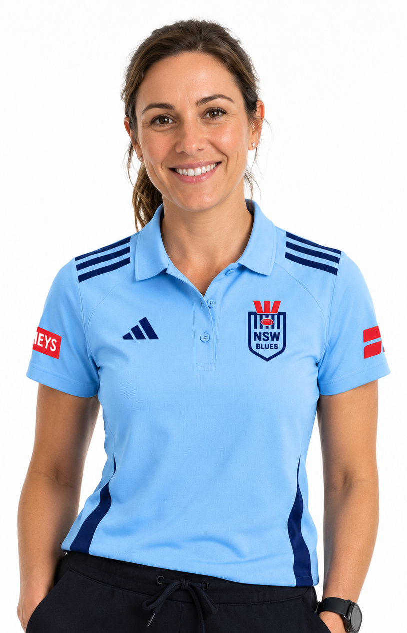 NSW Blues 2026 State of Origin Ladies Light Blue Polo Shirt