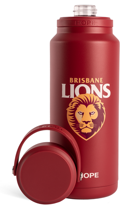 Brisbane Lions 2026 AFL Maroon Insulated 1 Litre Stainless Steel Drink Bottle