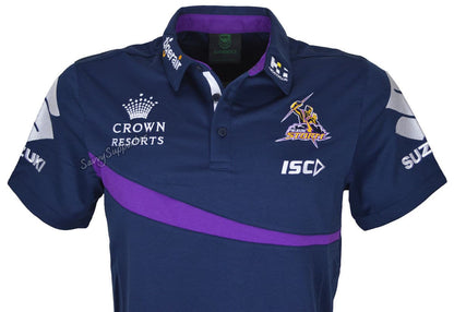Melbourne Storm NRL Ladies Navy Media Polo Shirt