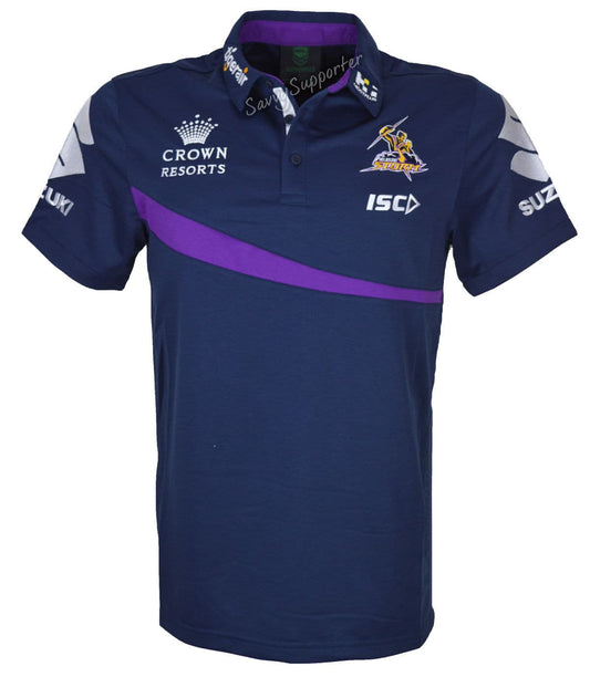 Melbourne Storm NRL Ladies Navy Media Polo Shirt