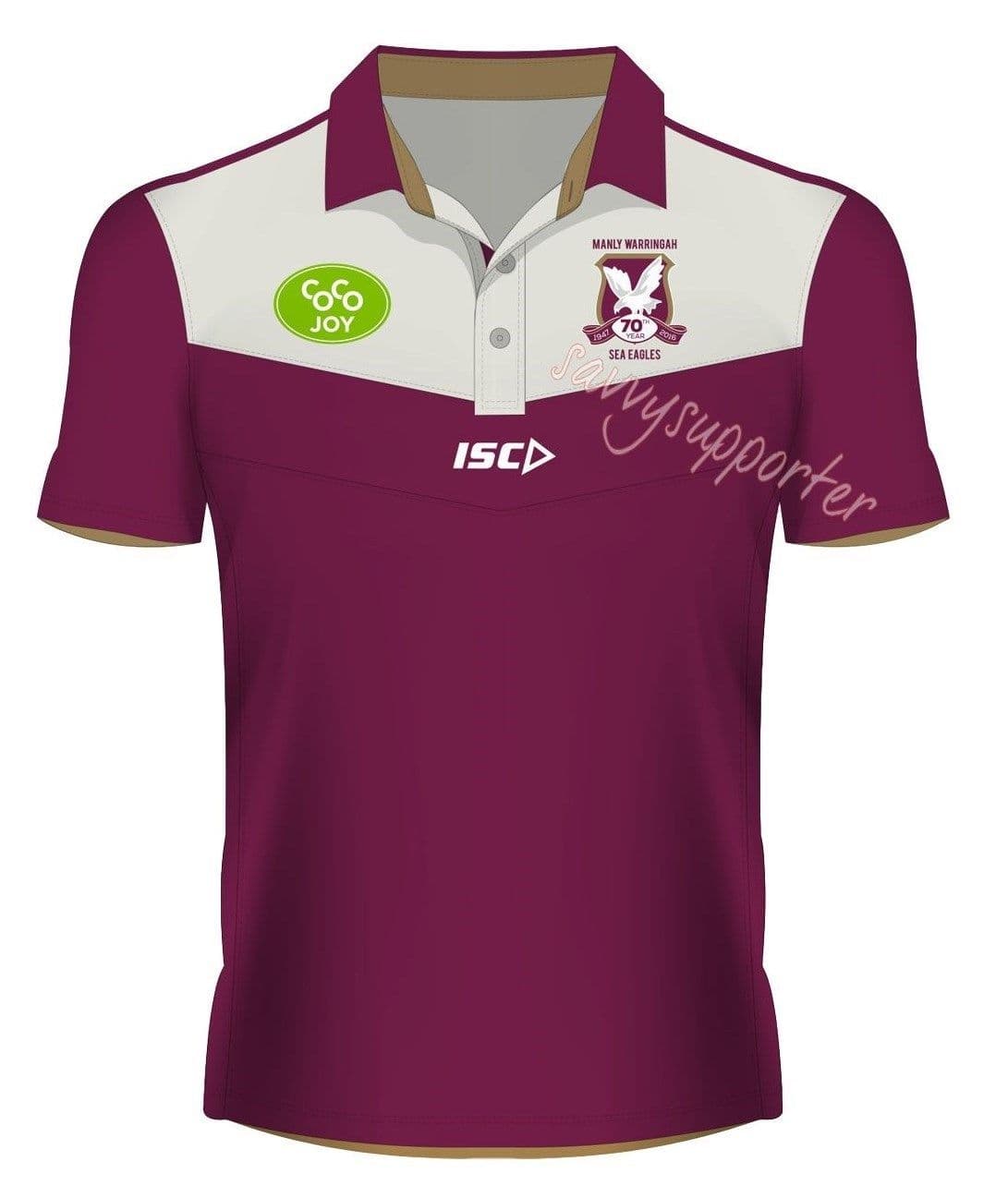 Manly Sea Eagles NRL Mens Players Polo Shirt