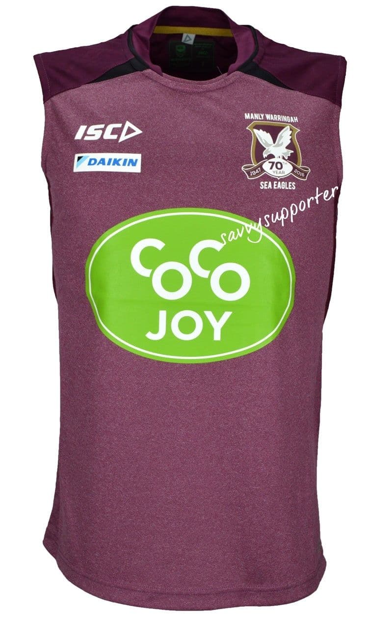 Manly Sea Eagles NRL Maroon Training Singlet