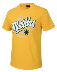 Australian Matildas 2026 Football Kids Gold Puff Print Tee