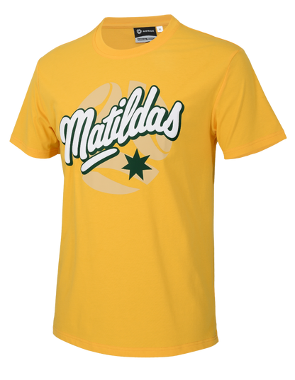 Australian Matildas 2026 Football Adults Gold Puff Print Shirt