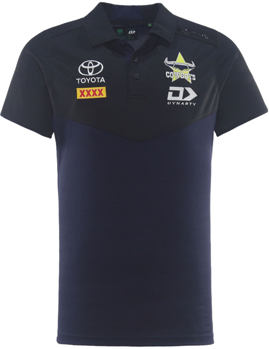 North Queensland Cowboys 2026 NRL Mens Black Media Polo Shirt *PRESALE Due 20th DEC*