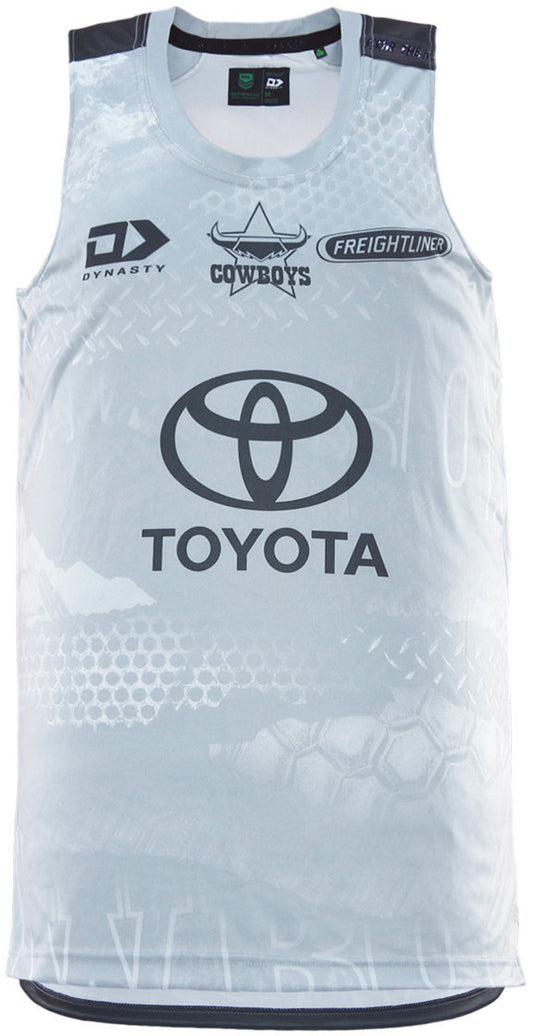 North Queensland Cowboys 2026 NRL Mens Grey Training Singlet *PRESALE Due 20th DEC*