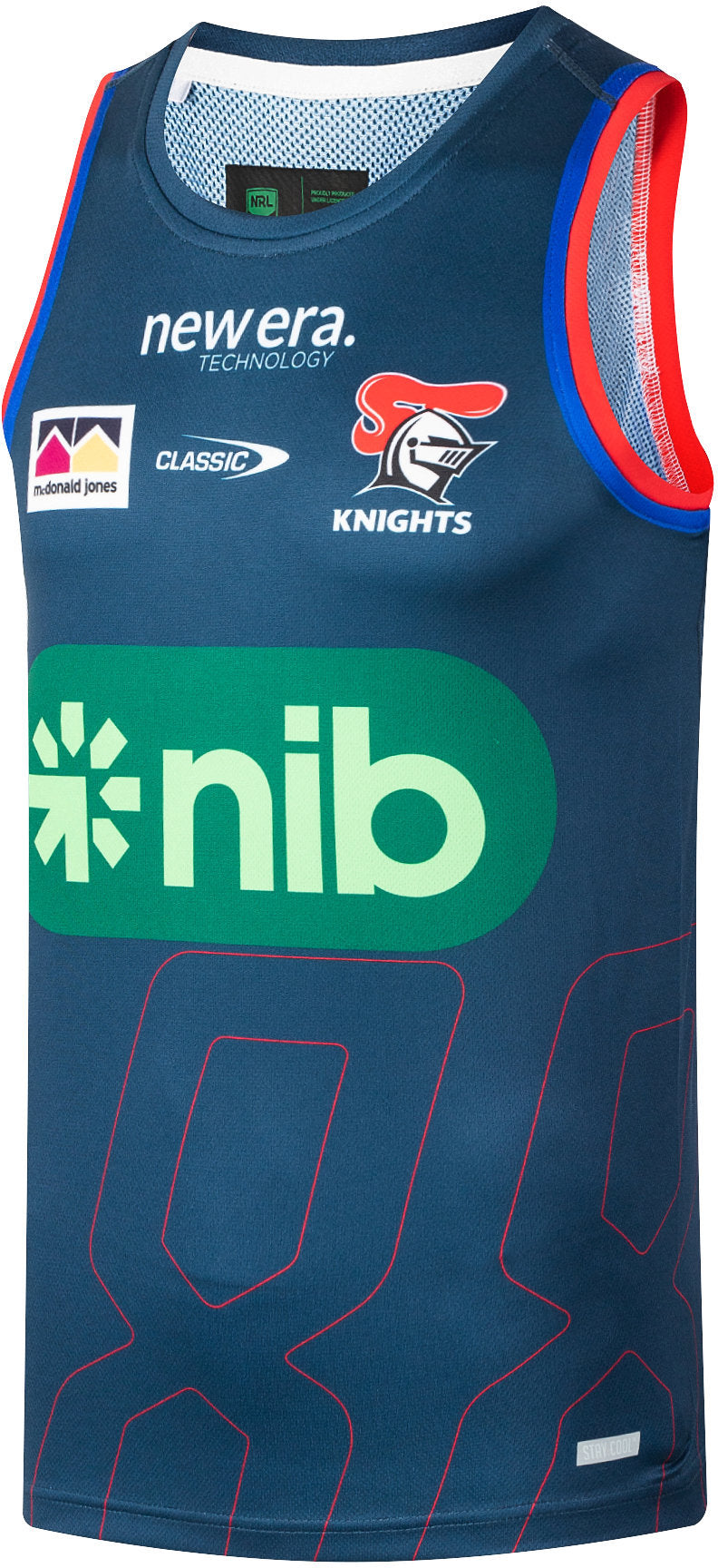 Newcastle Knights 2026 NRL Mens Navy Training Singlet