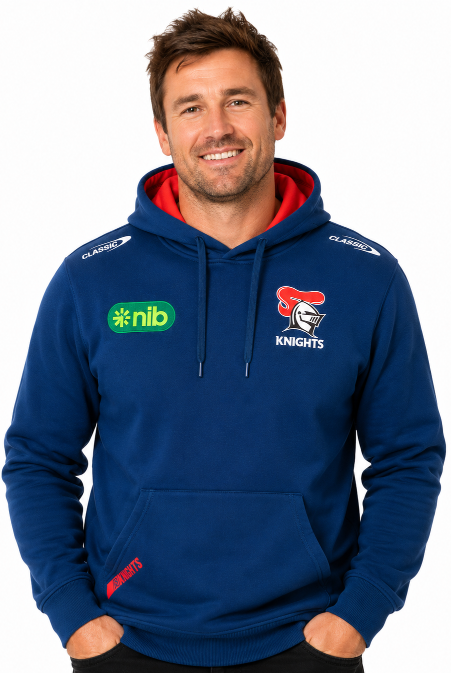 Newcastle Knights NRL Mens Blue Player Hoodie