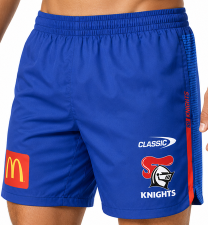Newcastle Knights NRL Mens Royal Zip Training Shorts