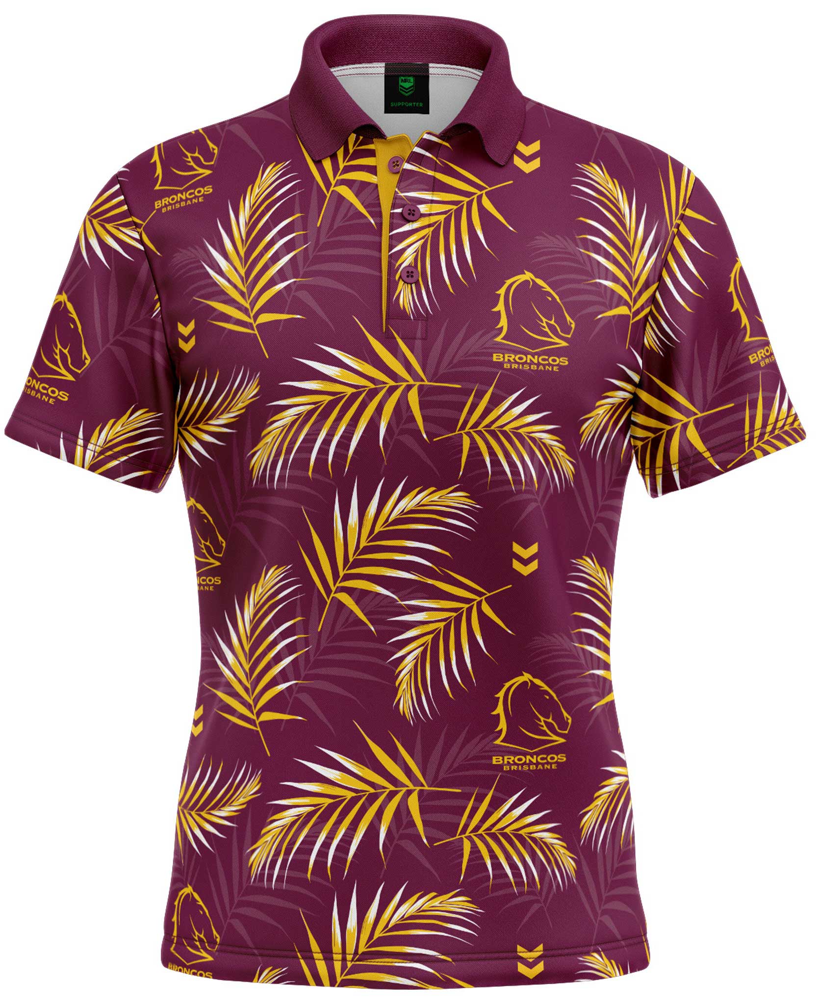 Brisbane Broncos NRL Mens Palm Beach Golf Polo Shirt