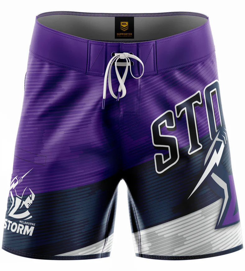 Melbourne Storm NRL Mens Barrel Board Shorts