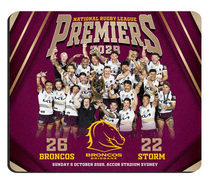 Brisbane Broncos 2025 NRL Premiers Team Mouse Mat *PRESALE*