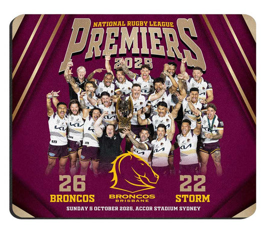 Brisbane Broncos 2025 NRL Premiers Team Mouse Mat *PRESALE*