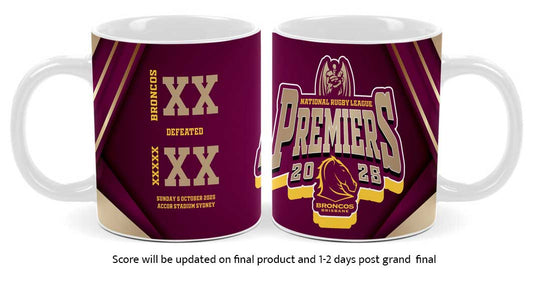 Brisbane Broncos 2025 NRL Premiership Score Mug *PRESALE*
