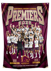 Brisbane Broncos 2025 NRL Premiers Team Wall Flag *PRESALE*