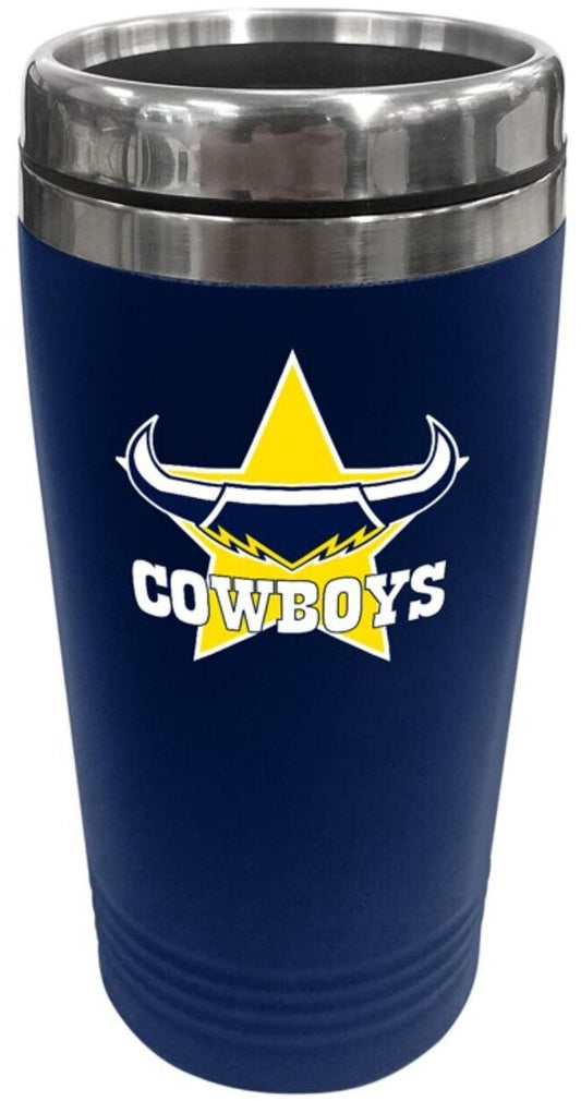North Queensland Cowboys NRL 450ml Stainless Steel Travel Mug *colour logo*