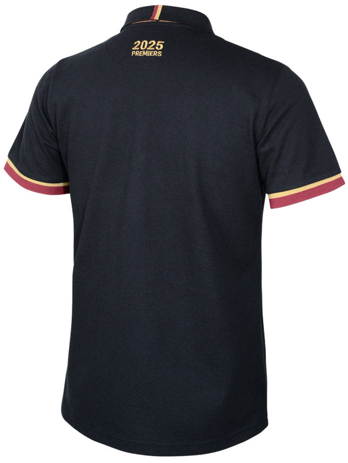 Brisbane Broncos 2025 NRL Mens Premiers Black Polo Shirt