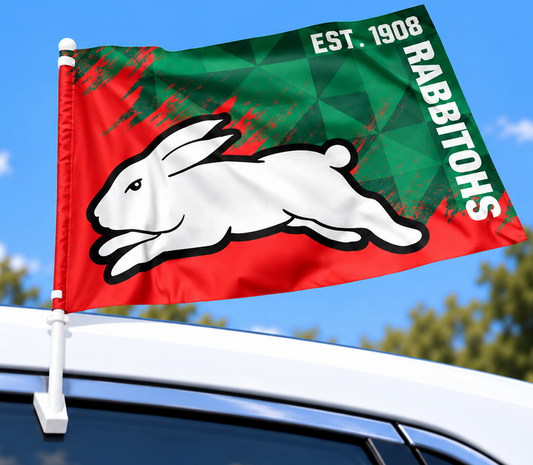 South Sydney Rabbitohs NRL Car Flag  (X1)