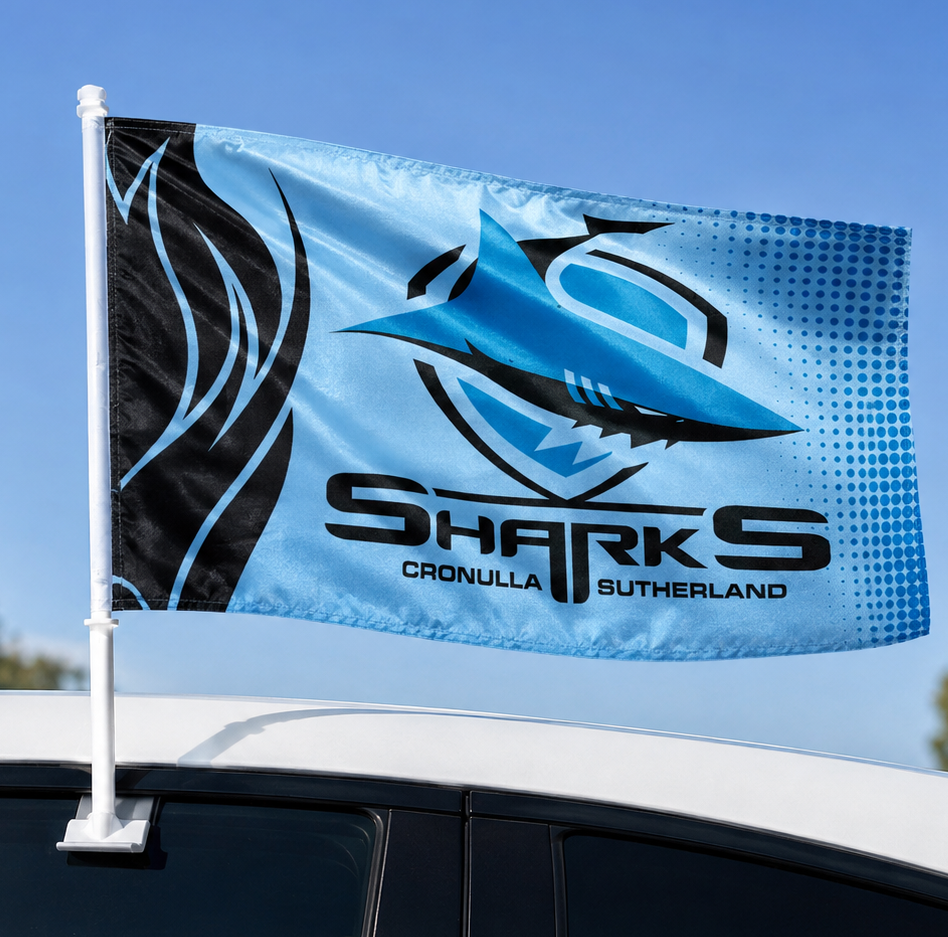 Cronulla Sharks NRL Car Flag (x1)