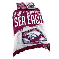 Manly Sea Eagles NRL Single Quilt Cover Set