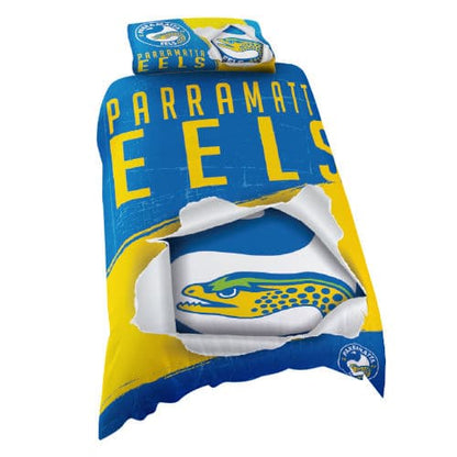 Parramatta Eels NRL Single Quilt Cover Set